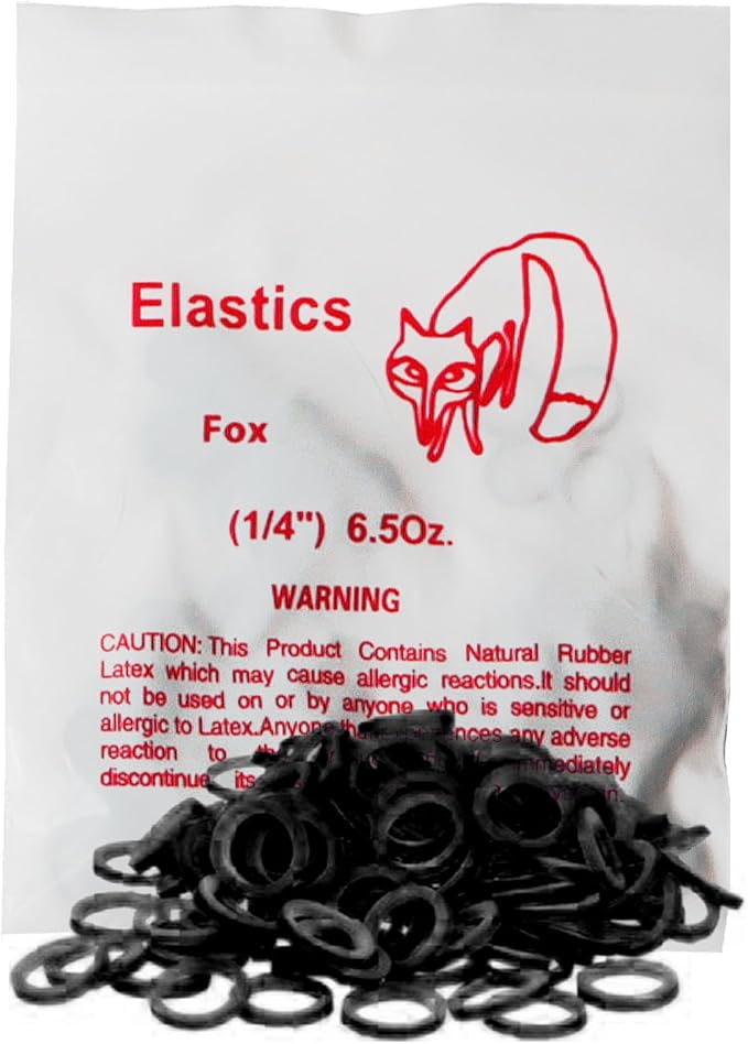 LA MIERE Non latex 100P Black Orthodontic Elastics Dental Rubber Bands Intraoral Black Elastic Bands (Heavy, 6.5 Oz, 1/4"(6.4mm))
