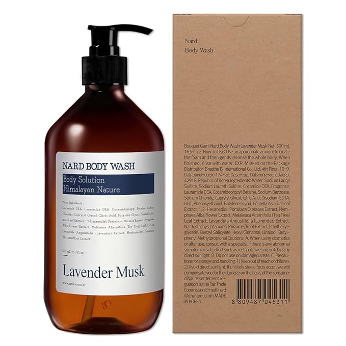 Body Wash - Lavender Musk 16.9 fl. oz. / Rich Foam Cleanser with 5 Herbal Extracts, AHA & Pore Purifying Agents