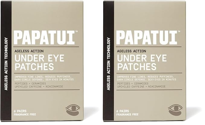 Papatui by Dwayne Johnson Fast-Acting Under Eye Patches for Men | Ageless Action to Reduce Puffiness, Dark Circles and Fine Lines | Made with Niacinamide, Hyaluronic Acid, Caffeine | 6ct (Pack of 2)