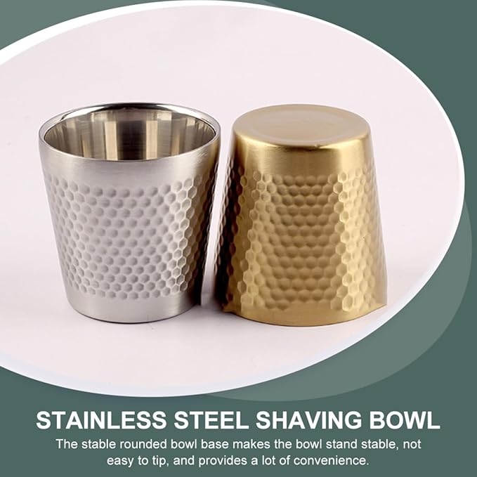 304 Stainless Steel Shaving Soap Bowl for Men Foaming Shaving Cream Mixing Cup Silver Razor Bubble Bowl Suitable for Grooming