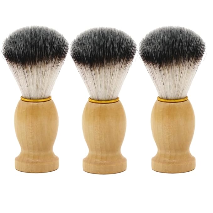 Shaving Brushes for Men – 3 Pack Vegan Shaving Brush Set with Soft Synthetic Bristles for Gentle Face Cleaning,ideal for Travel & Daily Use, Gift for Father's Day, Birthdays, and Christmas
