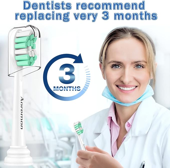Aoremon Replacement Heads for Sonicare - Toothbrush Heads Compatible with Philips Sonicare Snap-on Electric Toothbrush (White),8 Pcs