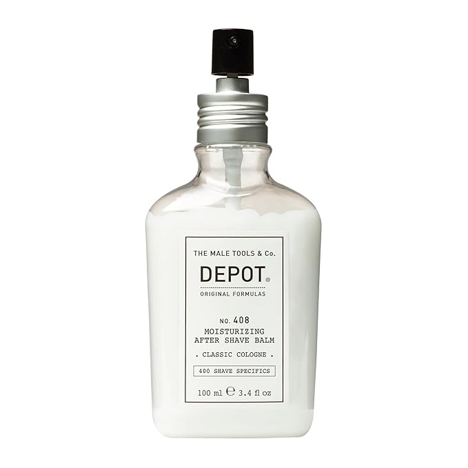 DEPOT No. 408 Moisturizing After Shave Balm 100ml – Fresh Black Pepper, Black Tea & Oat Extract for Sensitive Skin, Reduces Redness, Hydrates & Soothes Post-Shave