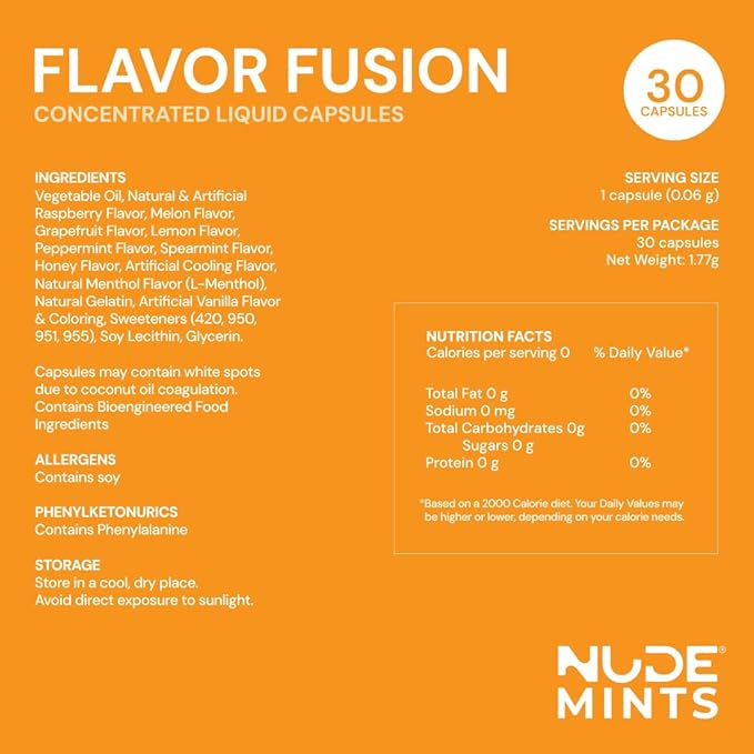 NUDE MINTS | Dual Action Liquid Capsules | Mouth Watering Mint - Lasts 3X Longer - 3X Stronger - Extreme Bad Breath Treatment For Adults - Sugar Free, 0 Calorie - All Flavors - 5 Pack - 150 Capsules