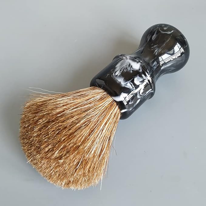 24mm brown soft horse hair shaving brush for man wet shaving (Black)