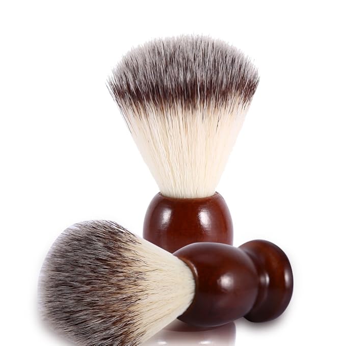 Professional Male Beard Shaving Brush Cleaning Nylon Hair & Wood Handle Barber Tool