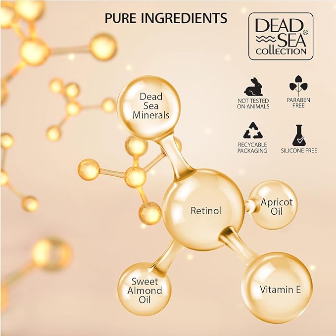 Dead Sea Collection Day Cream for Face with 2% Retinol, Dead Sea Minerals, and Vitamin E – Anti Aging Nourishing Skin Care Moisturizer to Reduce Wrinkles (1.69 fl. oz)