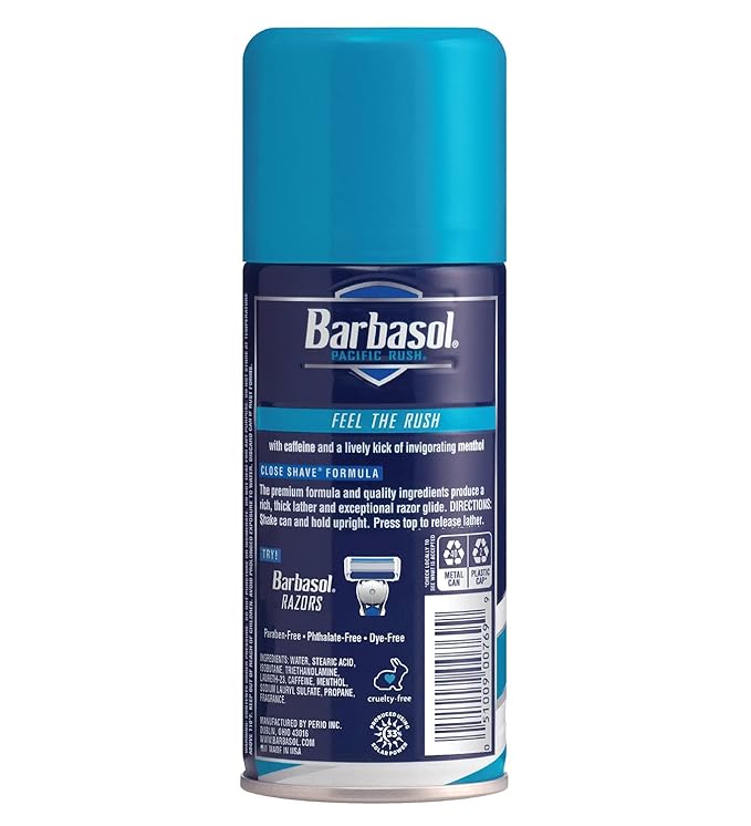 Barbasol Shave Cream 7 Ounce (Pacific Rush, Pack of 2)