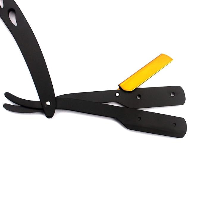 BLACK & GOLD COMBINATION Stainless Steel Barber Exchangeale Blade Straight Edge Barber Shaving Razor -Safety Razor -Precise Canada