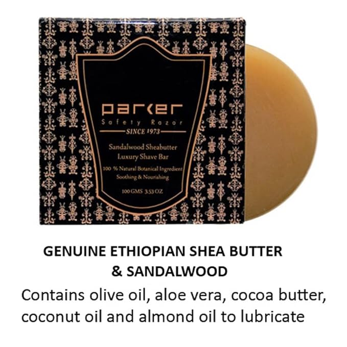 Parker Sandalwood & Shea Butter Shaving Soap - 100 gm bars - Twin Pack