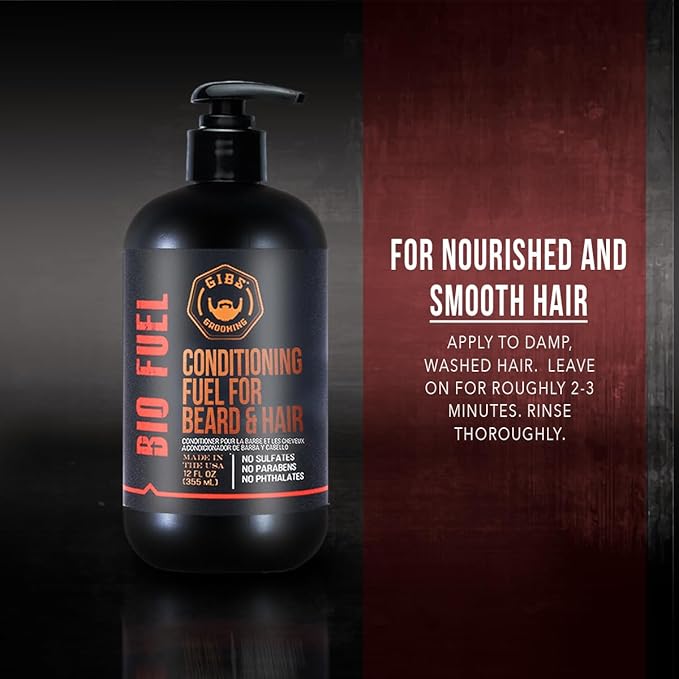 GIBS Grooming Biofuel Conditioning Fuel for Beard & Hair, 12 Fl Oz(Pack of 1)