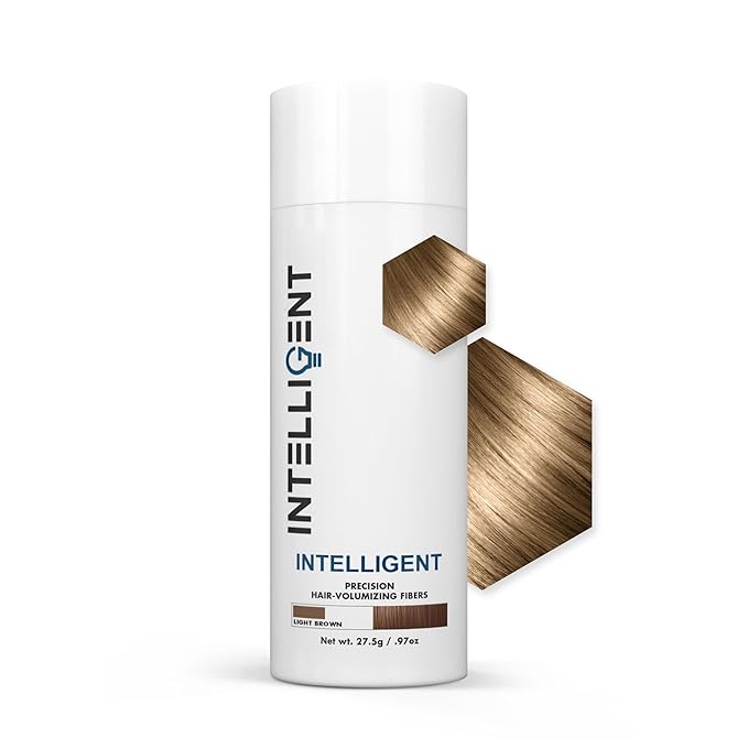 Intelligent Precision Hair-Volumizing Fibers (Light Brown) | Undetectably Fill in Thinning Hair | 6 Shades Designed For Men or Women | 27.5g