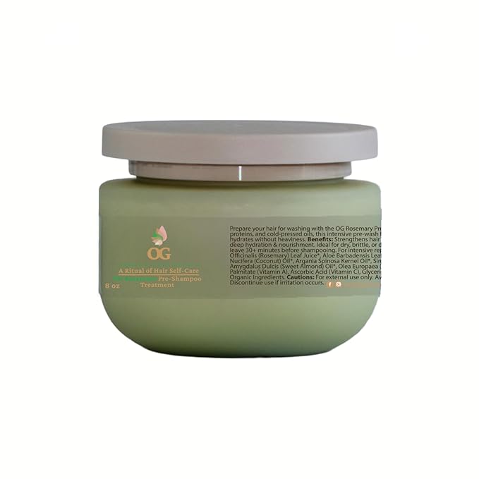 OG Pre-Shampoo Treatment for Dry and Damaged Hair, 8 oz, Deep Hydration Formula with Vitamins, Strengthens Hair Follicles