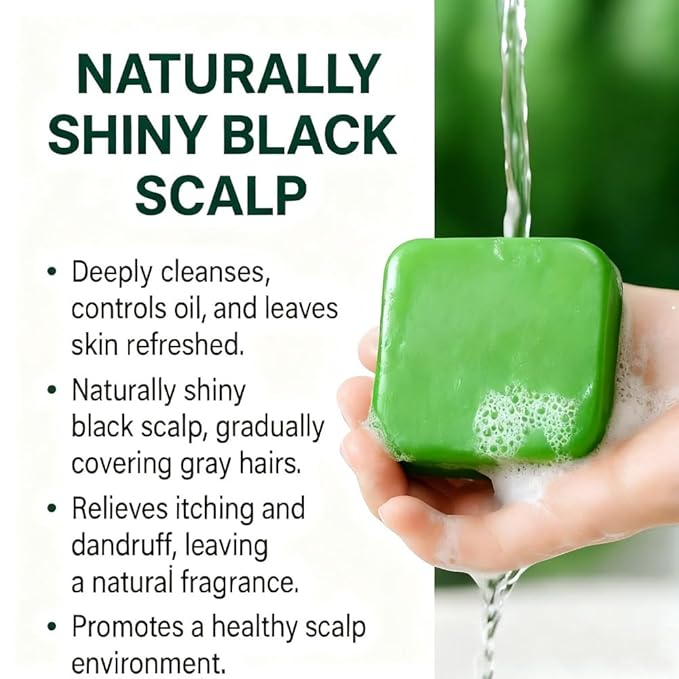 2PCS Herbal Extracts Arborvitae Leaf and Usmal Grass Shampoo Bar, Hair Cleansing Oil Control Hair Growth Shampoo Bar
