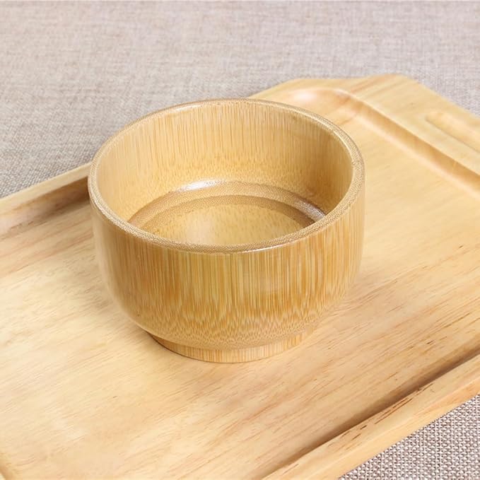 SUPVOX Wooden Shaving Brush Bowl Bamboo Shave Cream Soap Cup Face Cleaning Mug Container