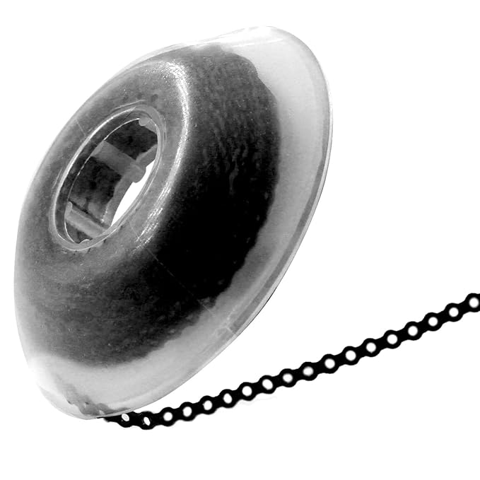 LA MIERE 1 Roll Orthodontic Rubber Chains, Braces Power Chains consisted force in closed, short, long 15'' spools (long, 0.166’’(4.2mm), Deep Black)