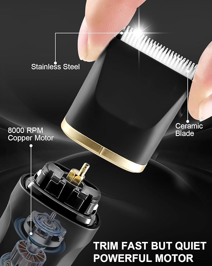 AREYZIN Body Hair Trimmer Men: Manscape 3 in 1 Electric Razor, Hair Trimmer for Body Groomer,Beard, Nose/Ear Hair,USB-C Replaceable Dock Ceramic Blade Heads