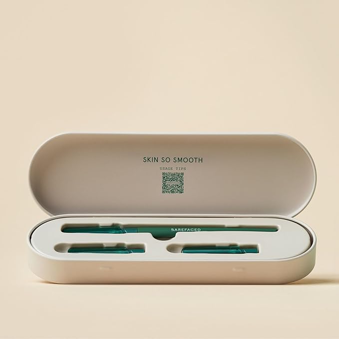 Barefaced Facial Shaving Razor and Refills | Stainless Steel Dermaplaning Tool for Smoother, Brighter Skin - Removes Peach Fuzz & Dead Skin, Improves Skincare Absorption