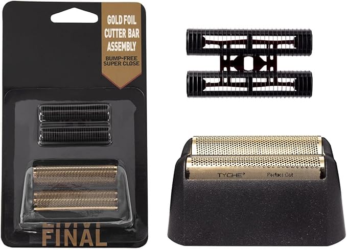 Professional Shaver Shaper Replacement Super Close Gold Foil and Cutter Bar Assembly, Super Close Shaving for Professional Barbers and Stylists,Compatible with Wahl 5 Star Series Model 7043（Gold）