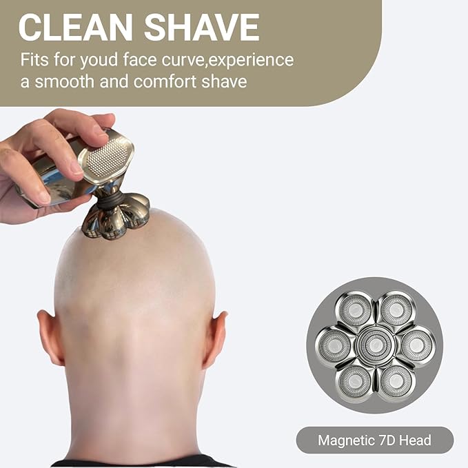 7D Floating Head Compatible with Wyklaus/Cyruzi Head Shaver 7D Replacement Head,Shaver Replacement Heads Compatible with Wyklaus OP-002/Cyruzi Head Shavers for Bald Men.(2Pack Upgraded)