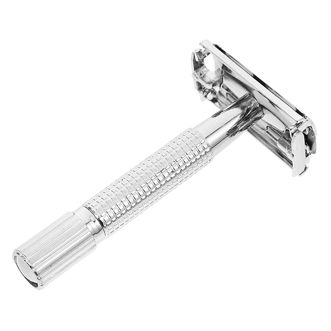 1Set Manual Shaving Razor Long Handle Beard Shaver for All Hair Types Double Safety Razor for Smooth Shaving for Home Use Relief and Beard Styling