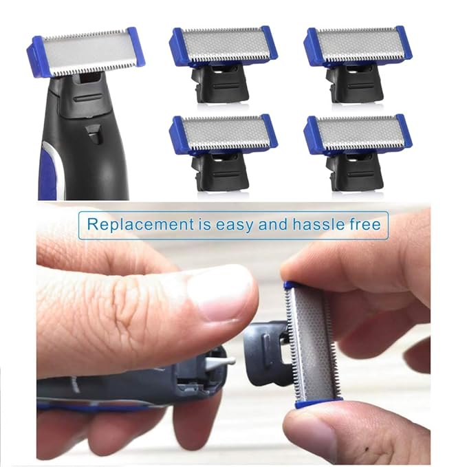 4 Pack Replacement Heads for Rechargeable Shaver Solo Trimmer Micro and Touches Replacement Cutter Head Include 2 Clean Brush