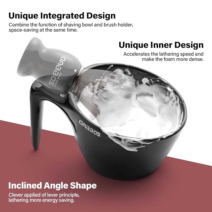 Anbbas Shaving Brush with Synthetic Badger Bristles Wood Handle,Melamine POP Mug for Lathering and 3.5oz Shaving Soap for Men Wet Shave,Women Girls Hair Removal