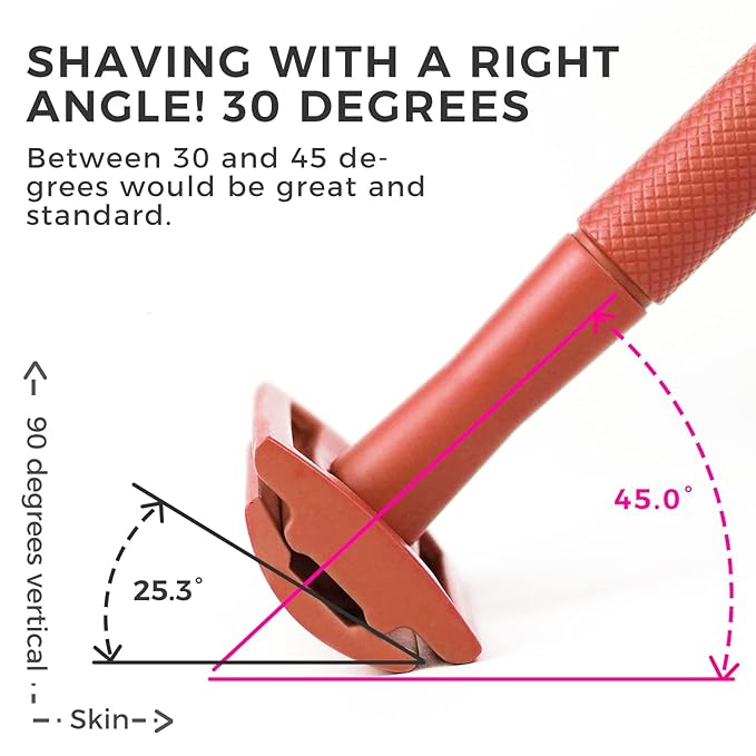 ZOMCHI Single Blade Double Edged Safety Razor with 5 Safety Razor Blades, Metal Razor for Men & Women, Single Blade Razor – Light Coral