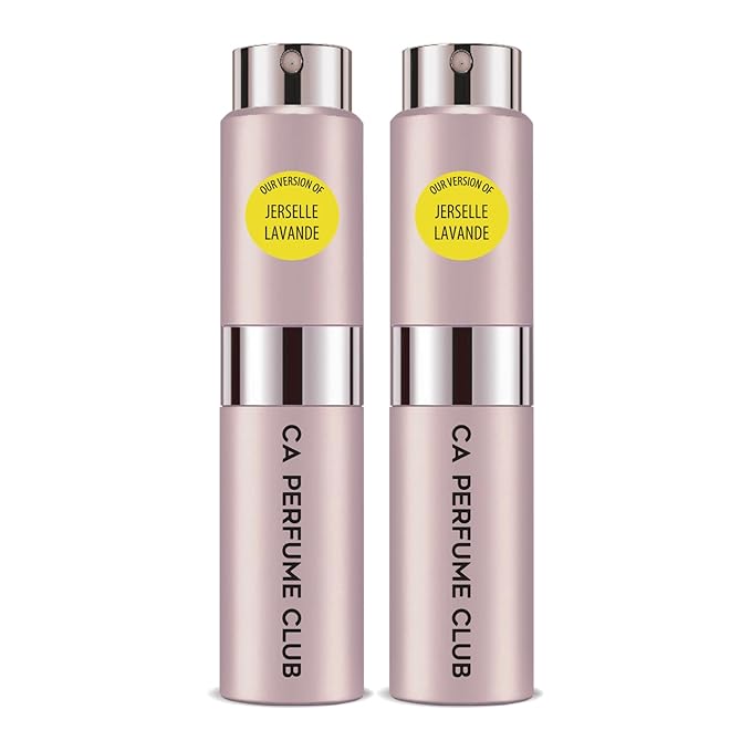 CA Perfume Impression of Jerselle Lavande for Women Floral Woody Musk Scent Long Lasting Perfumes for Women Eau De Parfum Travel Size Refillable Atomizer Spray 0.27 Fl Oz 8ml (Pack of 2)