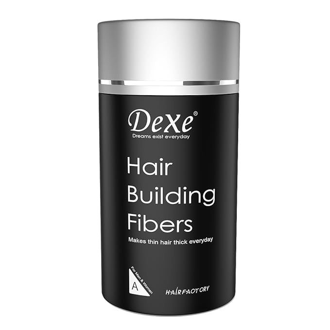 Black Colored Hair Building Fibers - Thickening Fiber for Women and Men - Hair Loss Concealer Powder for Thicker Fuller Hair - .77oz