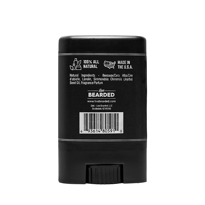 Live Bearded Mustache Wax Stick, 0.35 oz - Made in the USA with All-Natural Ingredients - Medium Hold Stache and Beard Styling for Men | Straight Up - Fragrance-Free