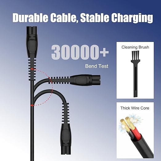 5V USB Charger Cable Compatible with for Philips Norelco One Blade 360 Newer Model QP2834 QP2724 MG9525 MG9510 QP1324 QP1424 QP1924 QP4530 One Blade Series Electric Shaver Razor, Brush+2-Pack