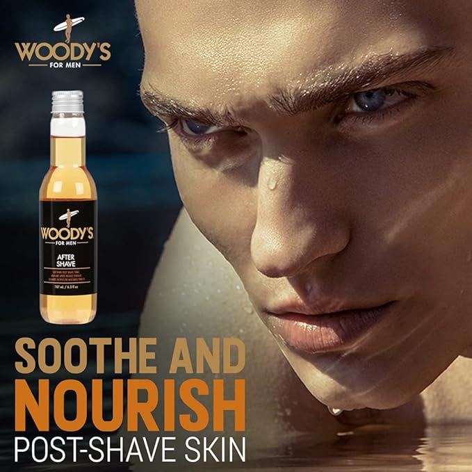 Woody's Aftershave for Men Tonic – Soothing After Shave with Aloe Vera, Calendula & Chamomile to Reduce Irritation, Post Shave, 6.3 fl oz
