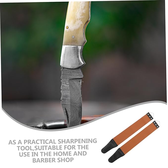 2Pcs Double Sided Razor Sharpening Convenient Home Use Shaver Sharpening Tool with Hanging Eyelet for and Smoother Random Color