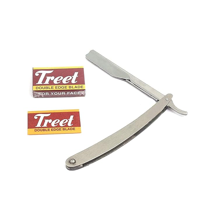 Superfly Straight Edge Razor With 11 Single Edge Blades - Close Shaving Men's Manual Shaver Safety
