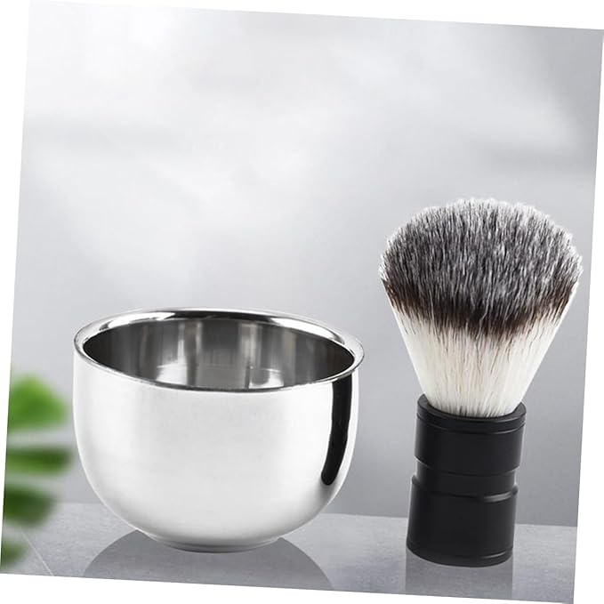 3pcs Stainless Steel Shaving Bowl Foaming Shaving Mug Bowl for Men Home Barber Shop Tool
