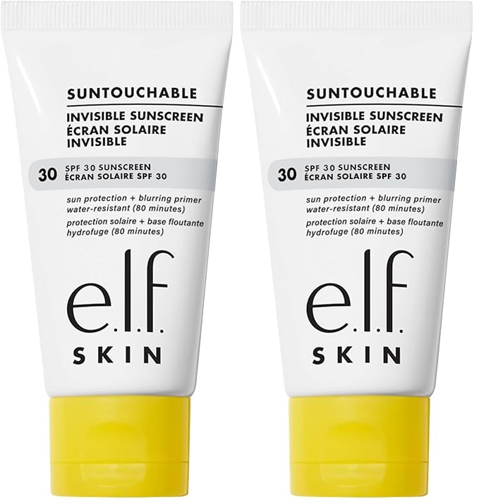 e.l.f. SKIN Suntouchable Invisible SPF 35, Lightweight, Gel-based Sunscreen For A Smooth Complexion, Doubles As A Makeup Primer, Vegan & Cruelty-Free, Packaging May Vary (Pack of 2)