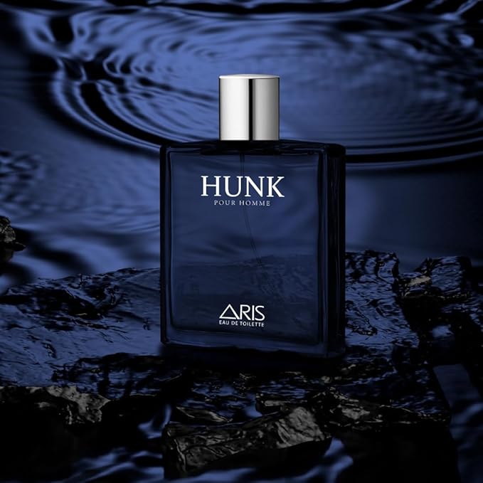 ARIS Hunk Eau de Parfum – Long-Lasting Lemon and Woody Fragrance for Men – 100mL Perfume Spray with Bonus 15mL Perfume Sample (Randomly Selected)