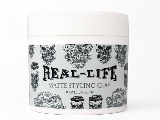 Real-Life Matte Styling Clay, Medium All-Day Hold & Matte Finish, Non-Greasy, Easy Washout, 3.5 oz