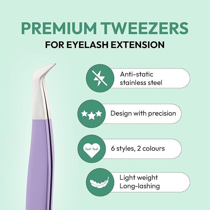 Eyesy Lash Eyesy Boot Lash Tweezer | Professional Volume False Lash Application Tool | Multi Shapes & Purposes Tweezers | Non-Slip Grip Tweezers (Black)
