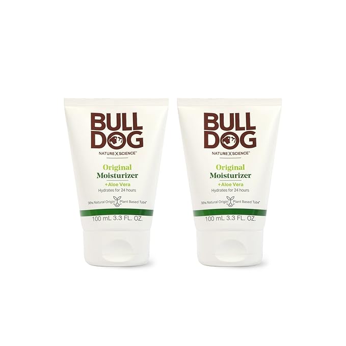 Bulldog Mens Skincare and Grooming Original Facial Moisturizer, 3.3 Fluid Ounce - Pack of 2
