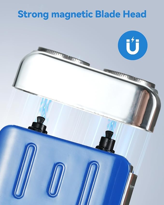 Mini Electric Shaver for Men - USB C Fast Charge Portable Small Shavers with LED Display - IPX7 Waterproof Wet and Dry Travel Electric Razor Dual Head Pocket Shaver for Beard Face