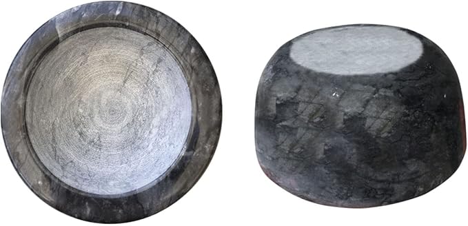 Marble Shaving Bowl，Handcrafted Black Marble Later，Shaving Soap & Cream Bowl for Men，Lather Mug with Interior Grooves Builds a Rich.