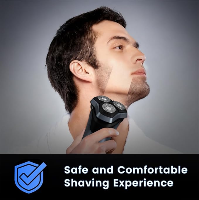 Electric Razor for Men, Electric Shaver for Men Face, 4D Blades with Pop Up Trimmer Waterproof Wet Dry Rechargeable Travel Shaver