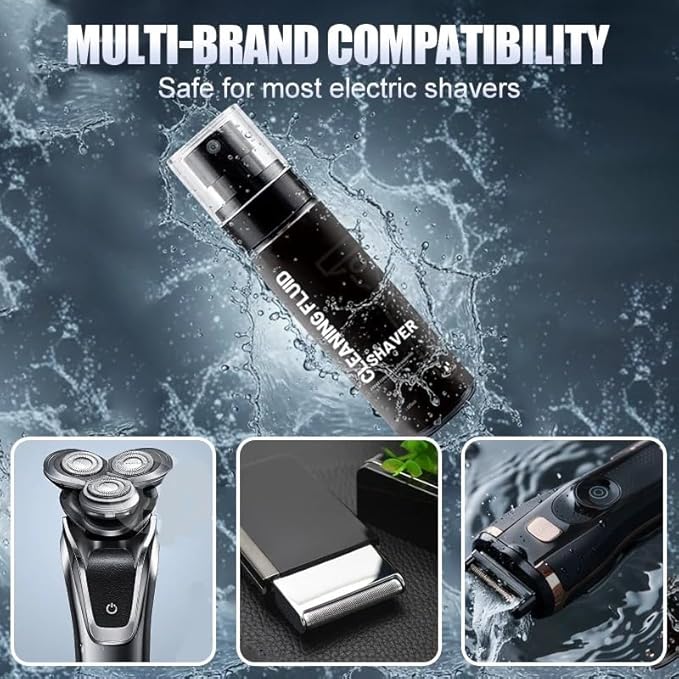 Electric Shaver Guard Cleaning Spray, Universal Efficient Electric Razor Cleaner Spray, Easy Cleaning of Your Electric Shaver, Say Goodbye to Clogged Razors, for Cleaning, Lubricating (100ml)