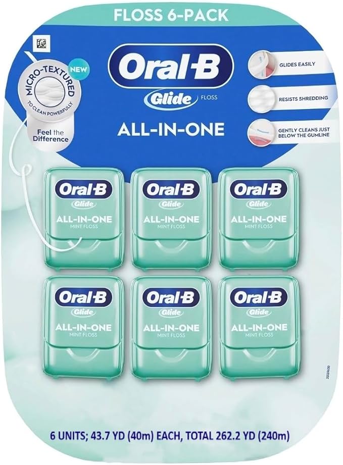 Oral-B Glide All-In-One Dental Floss, Mint, 6 Count
