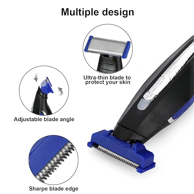 4PCS LinMei Shaver Replacement Heads Compatible for 1st Generation Microtouch Solo Men's Rechargeable Full Body Hair Trimmer and Shaver Replacement Cutter Head with 2 Clean Brush