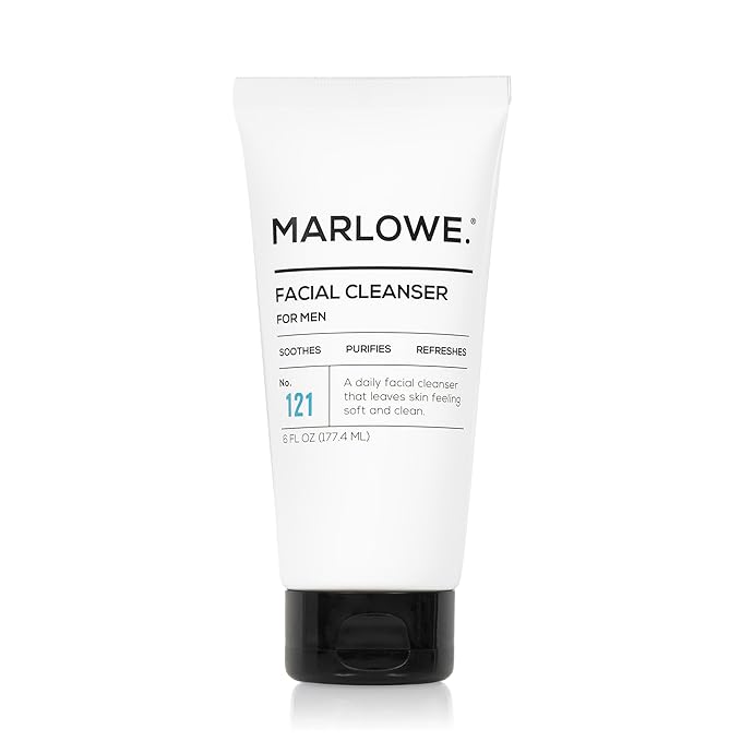 MARLOWE. Men's Face Wash & Scrub Bundle – Daily Cleanser with Natural Extracts + Exfoliating Formula with Fresh Woodsy Scent