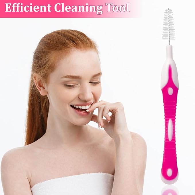 interdental brushes, Soft Dental Brush for Teeth Cleaning dental floss picks|teeth cleaning tools| interdental brushes between teeth soft bristle toothpicks for removing dental plaque (6PCS, Red)