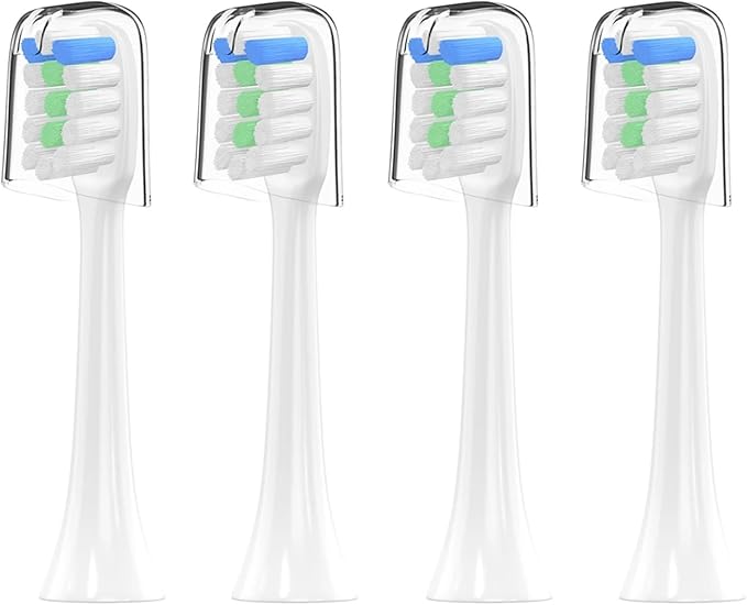 Ultrasonic Electric Toothbrush,Compatible for Home,Daily Cleaning Soft Bristles(4pas White)